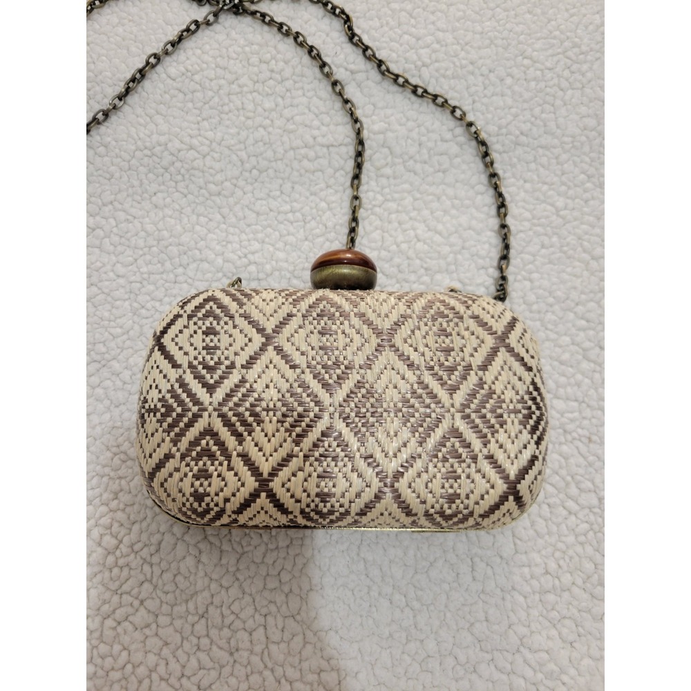 Women Special Event Vegan Leather Removable Strap Hard Shell Crossbody Clutch